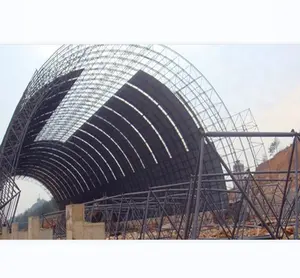 Cobertizo de almacenamiento de carbón de arco de marco de espacio de gran envergadura Estructura de acero Techo de metal para planta de energía