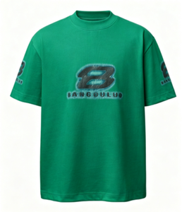 T-Shirt da Uomo Stile Y2K con Stampa Logo <span class=keywords><strong>B</strong></span> 3D Sfumato, Nero Lavato, Oversize in Cotone, Streetwear - Product Image 4