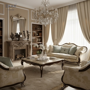 Sofa Gaya Inggris Mewah EKAR Kensington Sovereign |   Perabot Ruang Tamu Ukiran Tangan yang Berhias - Product Image 4