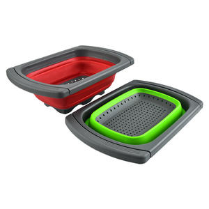 Panier de drainage pliable en plastique ZGQ14 pour cuisine, passoire télescopique pour fruits et légumes, vente en gros - Product Image 2