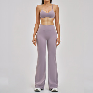 Nouveautés : Ensemble <span class=keywords><strong>de</strong></span> <span class=keywords><strong>sport</strong></span> <span class=keywords><strong>de</strong></span> <span class=keywords><strong>luxe</strong></span> élégant pour Pilates et Yoga, avec pantalon évasé taille haute, effet push-up fessier et dos élégant, séchage rapide - Product Image 6