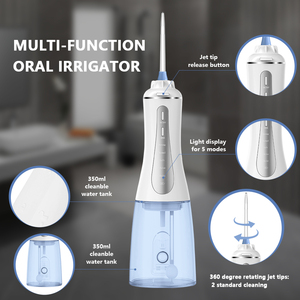 Irrigador Oral inalámbrico portátil, limpiador de irrigación de viaje recargable IPX7, hilo dental de agua eléctrico impermeable - Product Image 6