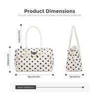 Nouveauté transfrontalière : Sac fourre-tout d'été à pois en PVC avec fermeture éclair, grande capacité, pour la plage et les voyages