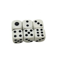 En gros 10mm Blanc Coin Rond Carré Dés avec Points Noirs Normal Caisno Jeu de dés