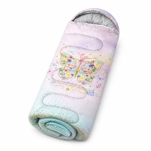 Saco de Dormir Infantil Colorido Estilo Momia, Portátil, Impermeable y Cálido para Niños, para Acampar en Clima Frío - Product Image 3
