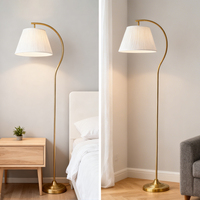 Lampe sur pied demi-lune moderne à LED de luxe nordique pour salon, chambre à coucher, interrupteur au pied noir