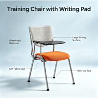Chaises d'étude en gros pour salles de classe, chaises d'écolier, chaises de formation avec tablette d'écriture