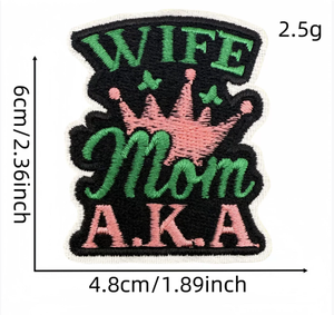 Parche de dibujos animados de parches de hierro bordados de <span class=keywords><strong>Hermanas</strong></span> verde rosado - Product Image 2