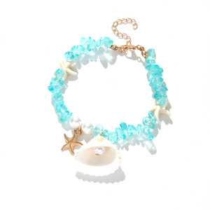 Summer Beach Shell <b>Bracelet</b> With Imitation Pearls And Crushed Stone <b>Beads</b> For Women Party Jewelry - Product Image 5