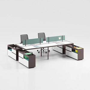 Design moderno melamina stile elegante commerciale in legno Business mobili da ufficio scrivania per il personale aziendale - Product Image 2