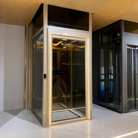 Ascenseur hydraulique pour passagers en acier inoxydable et profilés en aluminium, design moderne, installation facile pour usage résidentiel