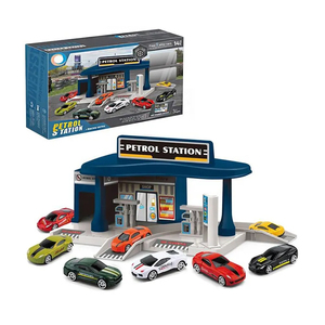 Giáo dục trẻ em hợp kim xe đồ chơi trạm xăng bãi đậu xe đồ chơi theo dõi xe - Product Image 4
