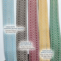 Ruban tissé en polyester haute ténacité personnalisé à rayures chevrons jacquard pour accessoires vestimentaires
