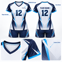 Maillot de volley-ball personnalisé pour femmes, manches courtes, design imprimé intégral, uniforme d'équipe sublimé, club et école, OEM