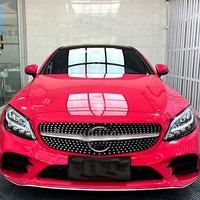 Vinyle de recouvrement automobile en PET TPU moulé, rouge fraise, ultra brillant, effet cristal, rouleau complet 1,52x18m/5x60ft pour voitures - Vente en gros