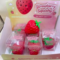ASMR Geluid Knapperige Aardbei Bouwsteen Squishy Knijpspeeltje Simulatie Fruit Fidget Speelgoed Zacht TPR Stressverlichtend Speelgoed Kinderen