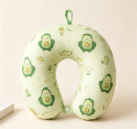 Coussin de voyage en forme de U Vigreat en tissu doux et agréable pour la peau, imprimé sur toute la surface, portable, design personnalisé