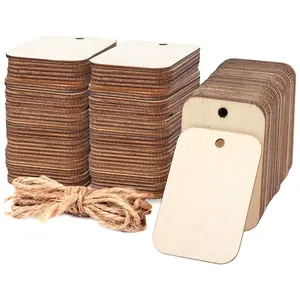 100pcs Small Unfinished Blank Wooden Gift Tags Labels for DIY Crafts