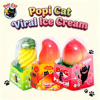 Es Krim PoPI CAT 3D Virus Selebriti Internet Rasa Campuran Nanas Mangga Persik Buah Tropis Segar Beku Kotak Dessert 75g