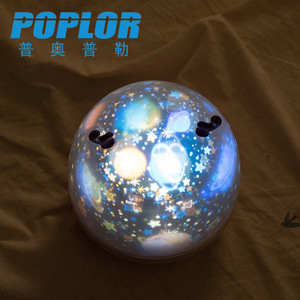 Poplor Star Projector <b>Night</b> <b>Light</b> <b>LED</b> Globe Tap Control USB Charging Multicolored Changing Colors Baby Room Lamp - Product Image 2