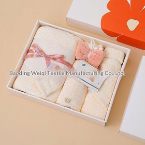 Factory Direct Sale Custom Three-Piece Business Coral Fleece Rectangle <b>Towel</b> Gift <b>Box</b> Set with Custom Logo and Plain Weave - Product Image 2