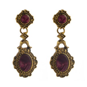 4 Stili Vintage di Orecchini Pendenti Barocchi con Perle Placcati Oro per Donne, Orecchini Geometrici in Acrilico per Feste - Product Image 5