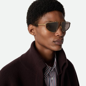 Gafas de Sol Geométricas Retro Bottega BV, Montura Metálica Ligera, Lentes Elegantes para Uso Diario al Aire Libre, Veneta - Product Image 3