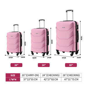 Lancement de nouveau produit rose chariot système de freinage antiblocage ABS fermeture éclair bagages de voyage pour les femmes <span class=keywords><strong>valise</strong></span> voyage en plein air - Product Image 4