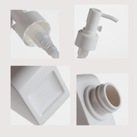 Vide 150ml 5oz Unique mur épais forme carrée bouteilles de pompe à lotion en plastique blanc conteneur cosmétique