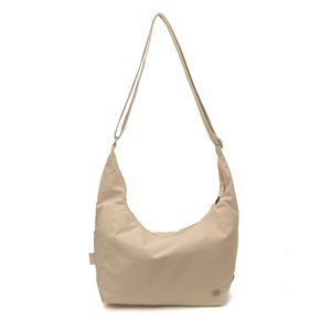 Bolso Hobo Semicircular de Nailon de Color Sólido Simple para Mujer, con Correa Delgada Ajustable, Bolso Bandolera Casual - Product Image 1