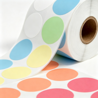 Autocollants ronds adhésifs en plastique imperméables pour loisirs créatifs, étiquettes de marquage vierges, rouleau de points colorés, emballage en vrac pour scellage et codage couleur, tailles personnalisées