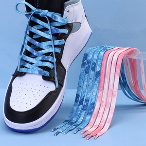 Tie Dye Schuhspitze für AF-Schuhe Flaches Baumwoll material Tie Dye Schnürsenkel Zweifarbig Mix Color Printed SB Dunks <span class=keywords><strong>Low</strong></span> High Schnürsenkel - Product Image 3