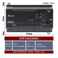 PLC Delta DVP24EC00R3 Serie EC3 de 24 Puntos con Salida de Relé, RS485 para Control de Automatización de Maquinaria Industrial, Precio de Fábrica