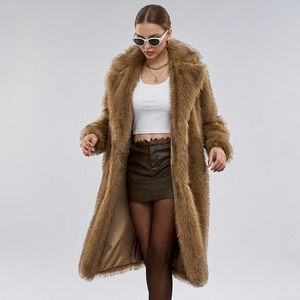 <span class=keywords><strong>Cappotto</strong></span> Lungo <span class=keywords><strong>in</strong></span> Ecopelliccia Goffrata Spessa da <span class=keywords><strong>Donna</strong></span> Autunno Inverno Stile Europeo Americano <span class=keywords><strong>con</strong></span> Collo Risvoltato - Product Image 6