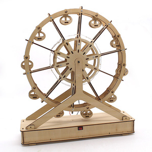 Rueda de la fortuna de madera M2, kit de ciencia DIY, modelo educativo para niños, juguete de aprendizaje STEM, forma geométrica, ensamblaje manual - Product Image 3