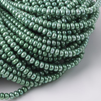Haute qualité 6*7mm vert cuit à la vapeur chignon perle boulier perles perles d'eau douce naturelles bijoux