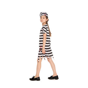 Disfraz de Prisionero de Rayas Blancas y Negras, Uniforme de Prisión, Disfraz de Trabajo, Disfraz de Halloween, Cosplay, Fiesta - Product Image 3