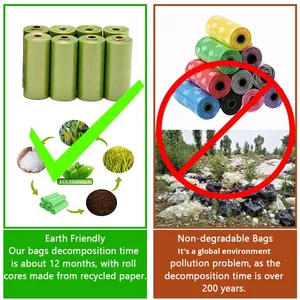 Bolsas Biodegradables y Compostables para Excremento <span class=keywords><strong>de</strong></span> Perro, 120 Unidades, Bolsas para Desechos <span class=keywords><strong>de</strong></span> Mascotas para Paseos al Aire Libre - Product Image 6