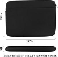 Vente en gros en usine Housse pour ordinateur portable en néoprène léger Design simple Doublure intérieure en peluche colorée bon marché pour sac à main Housse pour ordinateur portable