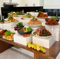 Ensemble de supports en acrylique blancs, cubes de présentation épais en acrylique pour buffet, gâteaux et desserts de mariage