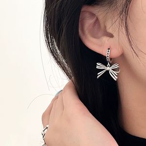 Yinruitai S925 Sterling Silver Bow <b>Stud</b> <b>Earrings</b> For Women Everyday Wear Light Luxury <b>Fine</b> Jewelry - Product Image 3