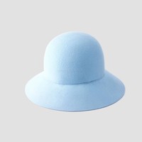 Sombrero de cubo de fieltro de lana 100% de alta calidad personalizado para mujer, sombrero de campana de iglesia Fedora de lana cálido de invierno de cúpula sólida Vintage