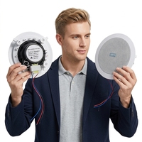 Haut-parleur encastré au plafond de 5,25 pouces, 20 W, 100 V, boîtier métallique, système audio bidirectionnel pour hôtels