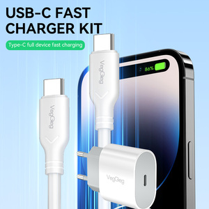 PD ชุดชาร์จเร็ว USB-C <span class=keywords><strong>20W</strong></span>, สายเคเบิล60W Type C ถึง C 1.2เมตร, อะแดปเตอร์ปลั๊ก EU ใช้ได้กับ Huawei, OPPO, VIVO, <span class=keywords><strong>iPhone</strong></span> 15 16 - Product Image 2