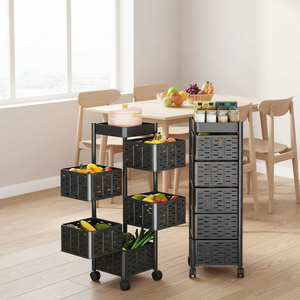 <span class=keywords><strong>Étagère</strong></span> murale rotative <span class=keywords><strong>à</strong></span> 5 niveaux, vintage, portable, en acier au carbone, pour <span class=keywords><strong>cuisine</strong></span>, salon, organisateur de jouets, chariot multifonctionnel, <span class=keywords><strong>petite</strong></span> <span class=keywords><strong>étagère</strong></span> - Product Image 6