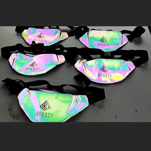 <span class=keywords><strong>Riñonera</strong></span> pequeña de lujo con diseño de arcoíris para <span class=keywords><strong>hombre</strong></span> y mujer, Cangurera con cinturón de cáñamo, reflectante y luminosa para deportes al aire libre - Product Image 3