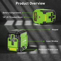 Niveau laser à deux lignes Huepar GK011DG, auto-nivelant, mini-outil pour l'extérieur