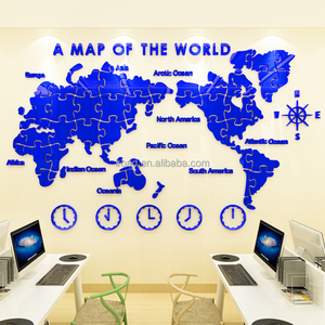 Accenti decorativi creativo stereoscopico ufficio azienda negozio casa arte decorativa mappa del mondo decorazione della parete in acrilico - Product Image 6