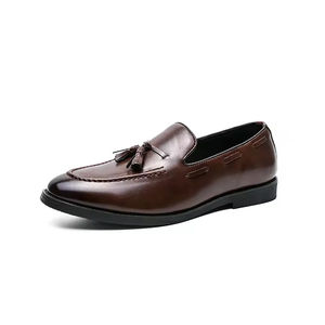 Nouvelles Chaussures Richelieu Homme 2025 en Cuir Véritable, à Lacets, Fermées, à Franges, à Bout Carré, Style Britannique, Formelles, pour Affaires, Intemporelles - Product Image 4