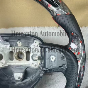 Volant de direction en cuir perforé en fibre de carbone forgée de qualité supérieure avec LED pour Dodge Challenger - Product Image 2
